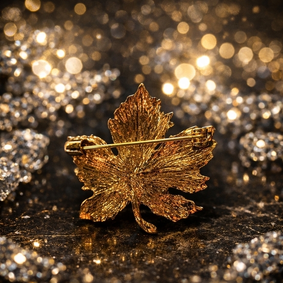 NWOT Elegant Blue and Green Leaf Brooch - Picture 2 of 2